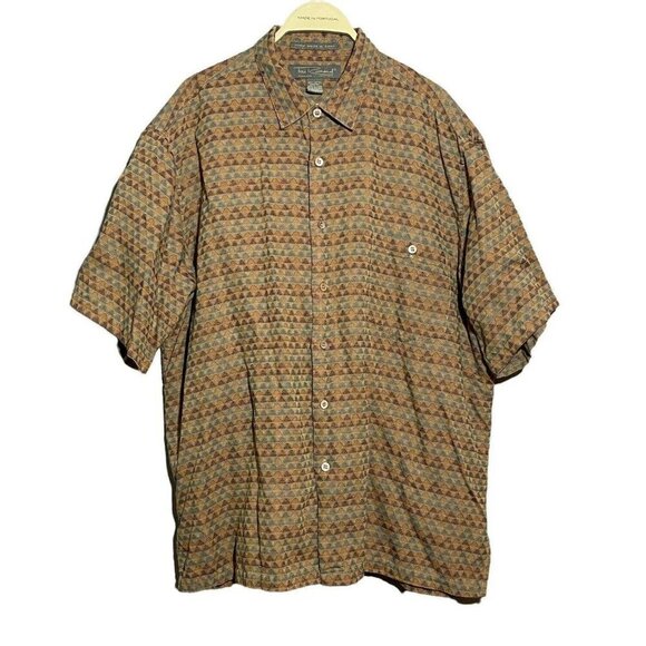Tori Richard Other - Tori Richard Hawaiian Button Shirt Men Size XL Geo Brown Retro Casual Workwear